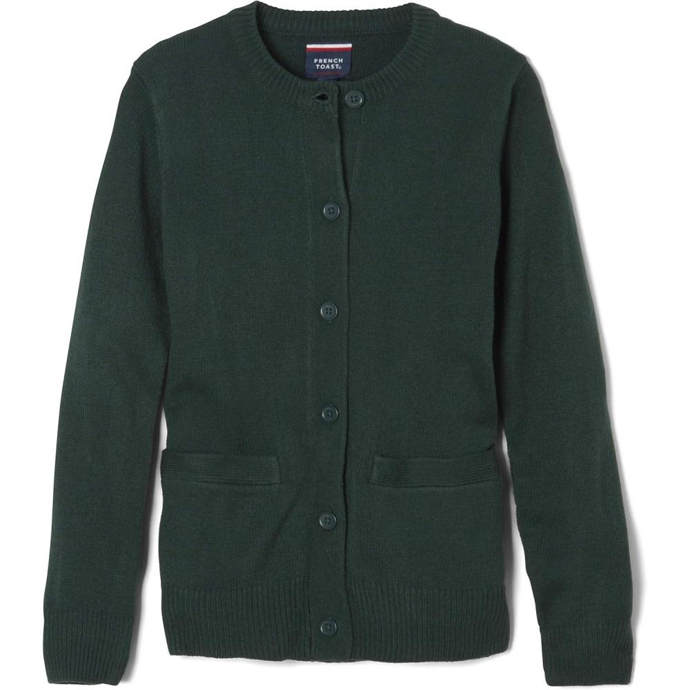 imageFrench Toast Little Girls Knit Cardigan SweaterHunter Green
