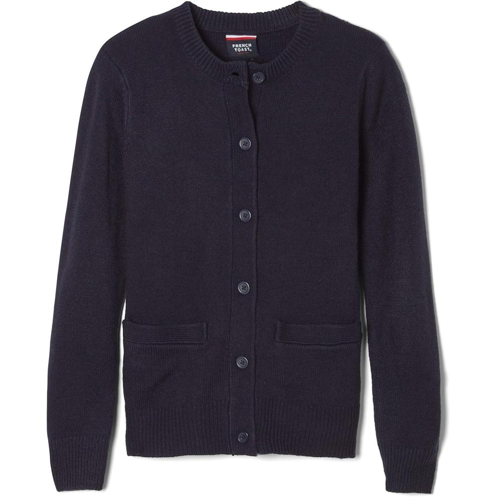 imageFrench Toast Little Girls Knit Cardigan SweaterNavy