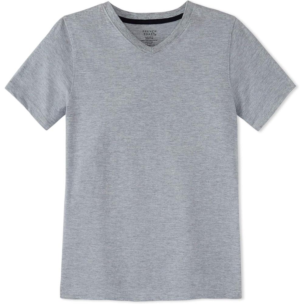 imageFrench Toast Mens Short Sleeve VNeck TeeHeather Grey