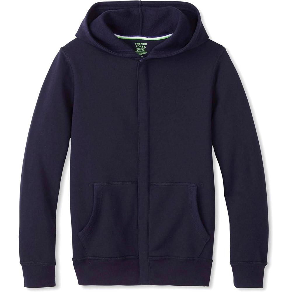 imageFrench Toast Unisex Child Adaptive Long Sleeve Fleece Hoodie With Flat Seams And Hidden Hook Loop Closure SweatshirtNavy New