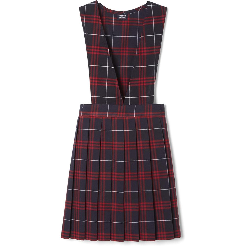 imageFrench Toast girls Vneck JumperNavy  Red Plaid