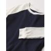 French Toast Boys Long Sleeve Thermal Waffle Tee T-Shirt White(Navy Raglan)