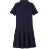 French Toast Girls Adaptive Short Sleeve Polo Dress with Hidden Hook and Loop Placket Closure(Navy (New))