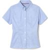 French Toast Girls’ Fitted Short Sleeve Wrinkle-Resistant Blouse(Light Blue)