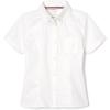 French Toast Girls’ Fitted Short Sleeve Wrinkle-Resistant Blouse(White)