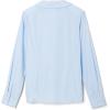 French Toast Girls Long Sleeve Woven Shirt with Peter Pan Collar (Standard & Plus)(Light Blue)