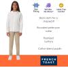 French Toast Girls Long Sleeve Woven Shirt with Peter Pan Collar (Standard & Plus)(White)