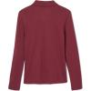 French Toast Girls’ Picot Collar Polo Shirt with Long Sleeves (Kids Standard & Plus Size)(Burgundy)