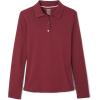 French Toast Girls’ Picot Collar Polo Shirt with Long Sleeves (Kids Standard & Plus Size)(Burgundy)