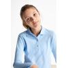 French Toast Girls’ Picot Collar Polo Shirt with Long Sleeves (Kids Standard & Plus Size)(Light Blue)