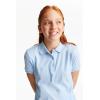 French Toast Girls’ Picot Collar Polo Short Sleeve Shirt (Kids Standard & Plus Size), Light Blue, 14-16