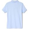French Toast Girls’ Picot Collar Polo Short Sleeve Shirt (Kids Standard & Plus Size), Light Blue, 14-16