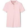 French Toast Girls’ Picot Collar Polo Short Sleeve Shirt (Kids Standard & Plus Size), Pink, 10-12