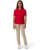 French Toast Girls’ Picot Collar Polo Short Sleeve Shirt (Kids Standard & Plus Size), Red, 10-12