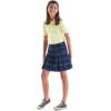 French Toast Girls’ Plaid Adjustable Waist Pleated-Front Two-tab Scooter(Blue & Red Plaid)