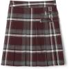 French Toast Girls’ Plaid Adjustable Waist Pleated-Front Two-tab Scooter(Burgundy Plaid)