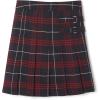French Toast Girls’ Plaid Adjustable Waist Pleated-Front Two-tab Scooter(Navy & Red Plaid)