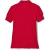 French Toast Girls Puff Sleeve Double Button Polo(Red)