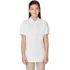 French Toast Girls Puff Sleeve Double Button Polo(White)