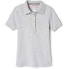 French Toast Girls’ Short Sleeve Picot Collar Polo School Uniform Shirt (Standard and Plus)(Heather Gray)