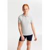 French Toast Girls’ Short Sleeve Picot Collar Polo School Uniform Shirt (Standard and Plus)(Heather Gray)