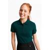 French Toast Girls’ Short Sleeve Picot Collar Polo School Uniform Shirt (Standard and Plus)(Hunter Green)
