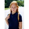 French Toast Girls’ Short Sleeve Picot Collar Polo School Uniform Shirt (Standard and Plus)(Navy)