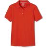 French Toast Girls’ Short Sleeve Picot Collar Polo School Uniform Shirt (Standard and Plus)(Orange)