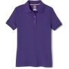French Toast Girls’ Short Sleeve Picot Collar Polo School Uniform Shirt (Standard and Plus)(Purple)