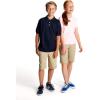 French Toast Girls’ Short Sleeve Picot Collar Polo School Uniform Shirt (Standard and Plus)(Purple)