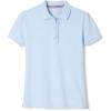 French Toast Girls’ Short Sleeve Ruffle Polo(Light Blue)