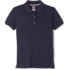 French Toast Girls’ Short Sleeve Ruffle Polo(Navy)