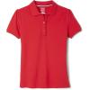 French Toast Girls’ Short Sleeve Ruffle Polo(Red)