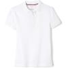 French Toast Girls’ Short Sleeve Ruffle Polo(White)