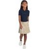 French Toast Little Girls Short Sleeve Picot Collar Interlock Polo, Navy, Small/6/6x