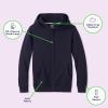 French Toast Unisex Child Adaptive Long Sleeve Fleece Hoodie With Flat Seams And Hidden Hook Loop Closure Sweatshirt(Navy (New))