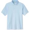 French Toast Adaptive Short Sleeve Polo Shirt | Hook and Loop Placket | Flat Seams(Light Blue (New))