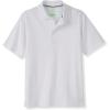 French Toast Adaptive Short Sleeve Polo Shirt | Hook and Loop Placket | Flat Seams(White (New))