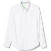 French Toast Boys Adaptive Long Sleeve Oxford Shirt with Hidden Hook and Loop Placket and Cuffs(White)