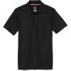 French Toast Boys’ Short Sleeve Moisture Wicking Stretch Sport Polo Shirt (Kids Standard & Husky Sizes)(Black)