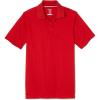 French Toast Boys’ Short Sleeve Moisture Wicking Stretch Sport Polo Shirt (Kids Standard & Husky Sizes)(Red)