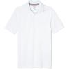 French Toast Boys’ Short Sleeve Moisture Wicking Stretch Sport Polo Shirt (Kids Standard & Husky Sizes)(White)
