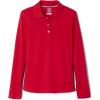 French Toast Girls’ Picot Collar Polo Shirt with Long Sleeves (Kids Standard & Plus Size)(Red)