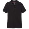 French Toast Girls’ Picot Collar Polo Short Sleeve Shirt (Kids Standard & Plus Size), Black, 14-16