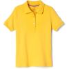 French Toast Girls’ Picot Collar Polo Short Sleeve Shirt (Kids Standard & Plus Size), Gold, 10-12