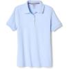 French Toast Girls’ Picot Collar Polo Short Sleeve Shirt (Kids Standard & Plus Size), Light Blue, 14-16