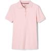 French Toast Girls’ Picot Collar Polo Short Sleeve Shirt (Kids Standard & Plus Size), Pink, 10-12