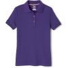 French Toast Girls’ Picot Collar Polo Short Sleeve Shirt (Kids Standard & Plus Size), Purple, 14-16