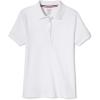 French Toast Girls’ Picot Collar Polo Short Sleeve Shirt (Kids Standard & Plus Size), White, 18-20