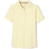 French Toast Girls’ Picot Collar Polo Short Sleeve Shirt (Kids Standard & Plus Size), Yellow, 10-12